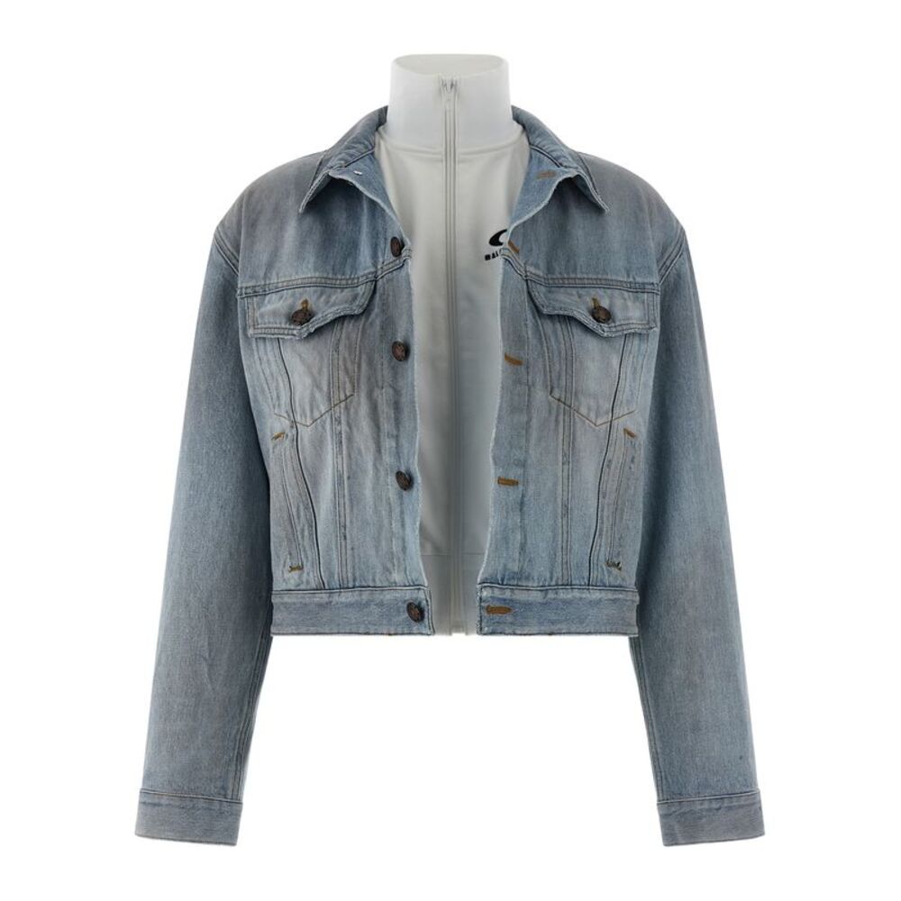 Balenciaga Blue Cotton Denim Women's Jacket